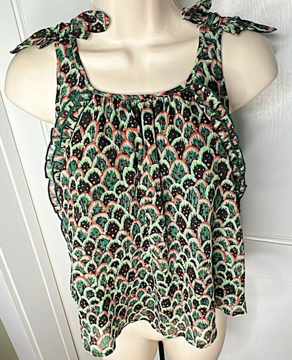 Scotch & Soda Scotch R’ Belle Tie Shoulder Ruffle Tank Top Size 8 Girls